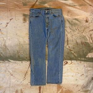Essential  Button Fly Levis 501 Jeans Measure 32x29